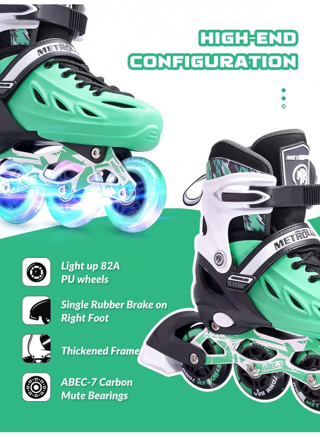 METROLLER METROLLER Inline Skates for Girls and Boys, Women, Men 4 Sizes Adjustable Inline Skates with Light Up Wheels, Illuminating Beginner Skates for Kids & Adult Youth. - Image 4