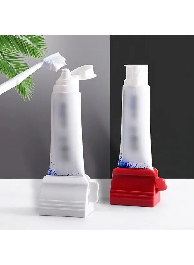 Red White Toothpaste Dispenser Tube Squeezer for Home Travel Efficient Hygiene - Image 1