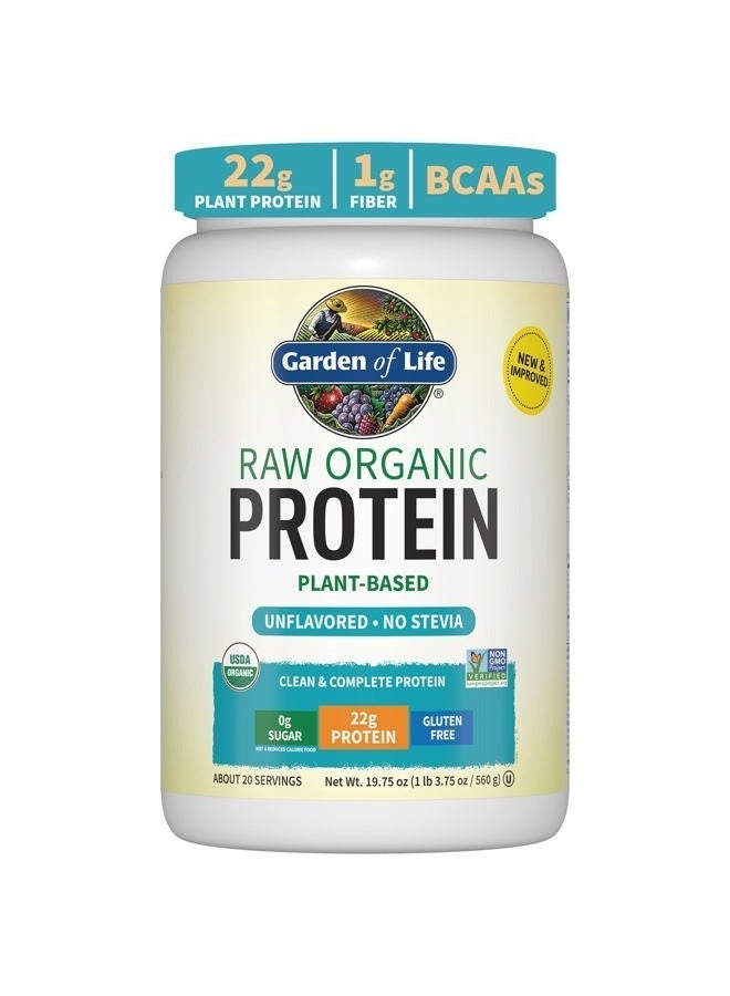 Garden of Life Organic Vegan Protein Powder, Unflavored Protein Powder, Garden of Life 22g Plant Based Protein & BCAAs, Organic Protein Powder with Probiotics & Enzymes, Non-GMO, Gluten-Free Lactose Free 1.2 LB Packaging May Vary - Image 4