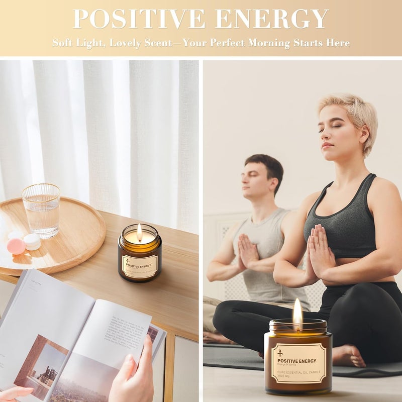TRINIDa Scented Candles Gifts for Women, 3 Jar 3.5oz Soy Wax Candles for Deep Sleep & Positive Energy & Detox, 90-105 Hours Long Burning, Aromatherapy Candle Gift Set, Birthday Gifts for Women - Image 3