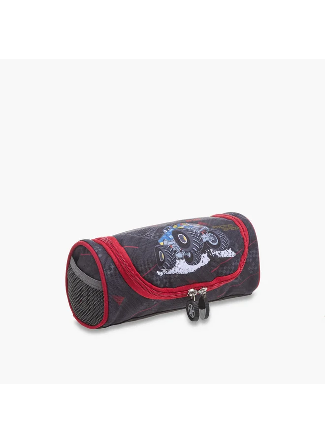 LBL by Shoexpress  Boys Graphic Print Pencil Pouch with Zip Closure  | Best Price UAE