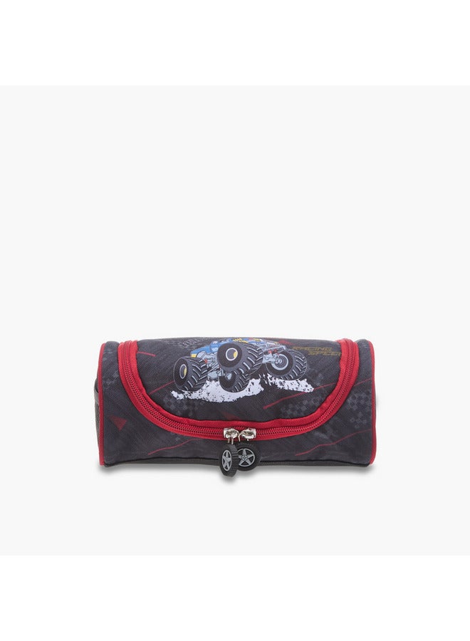 ال بي ال من شو اكسبرس حافظة أقلام للأولاد بطبعة جرافيك وسحاب إغلاق - Image 1