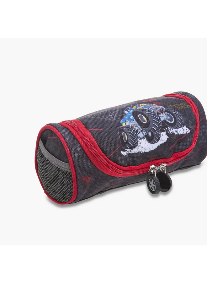 LBL by Shoexpress  Boys Graphic Print Pencil Pouch with Zip Closure  | Best Price UAE