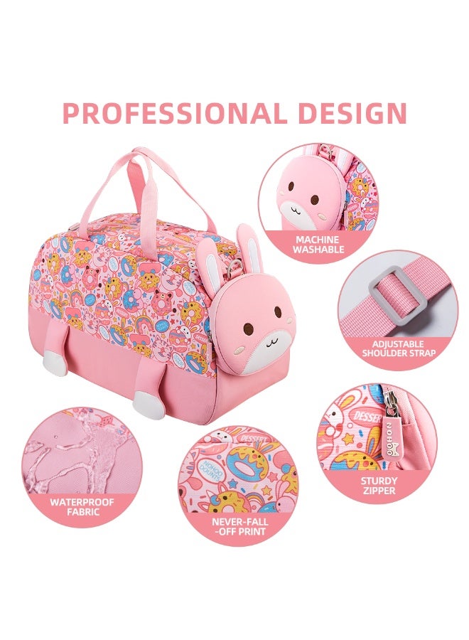 Nohoo 3D Cute Rabbit Kids Duffle Bag/Activity Bag - Pink, 18" - Image 3