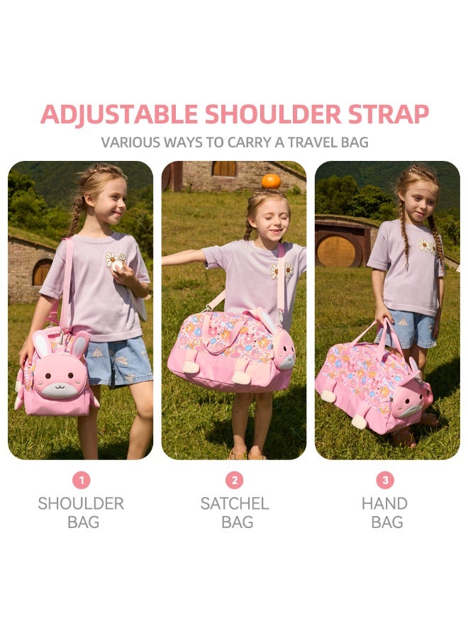 Nohoo 3D Cute Rabbit Kids Duffle Bag/Activity Bag - Pink, 18" - Image 4