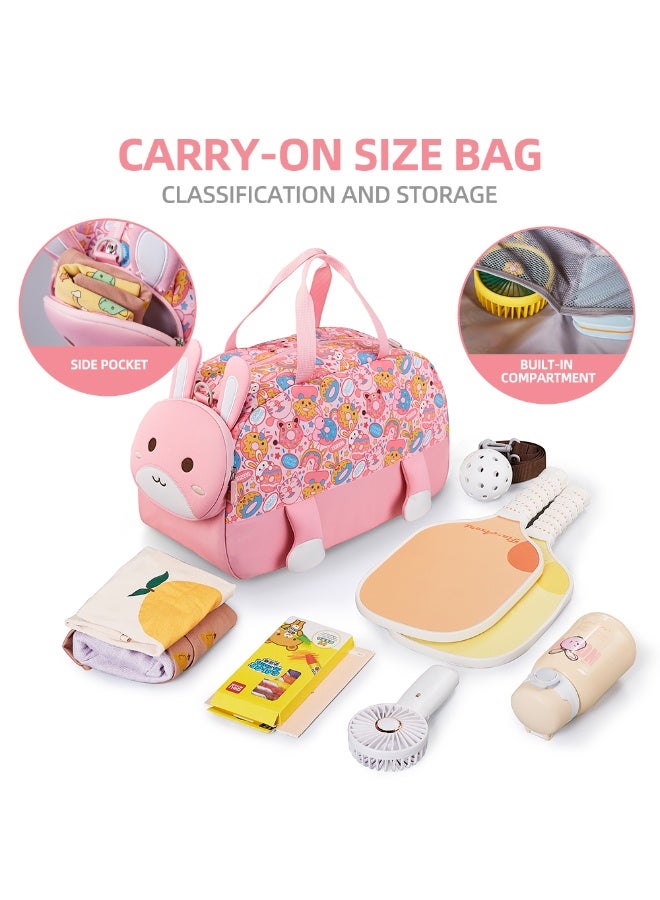 Nohoo 3D Cute Rabbit Kids Duffle Bag/Activity Bag - Pink, 18" - Image 2