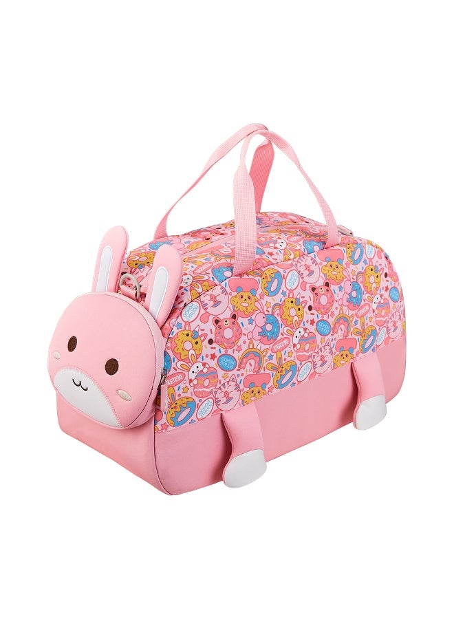 Nohoo 3D Cute Rabbit Kids Duffle Bag/Activity Bag - Pink, 18" - Image 1