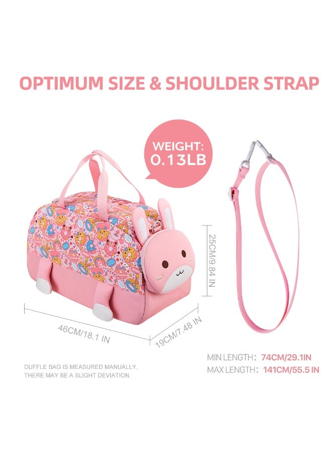 Nohoo 3D Cute Rabbit Kids Duffle Bag/Activity Bag - Pink, 18" - Image 5