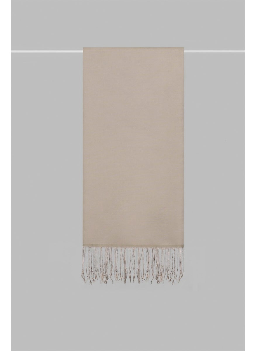 Kroren Brand Silk Look Shawl - Beige Color  - Image 2
