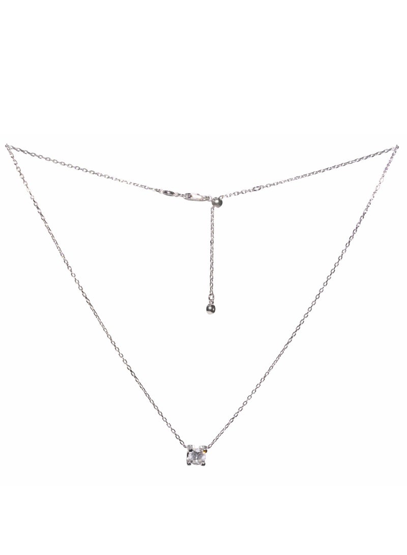 Jo Mavia 5A Zirconia Pendant Necklace for Women - Adjustable Silver Chain, Elegant Gift - Image 2