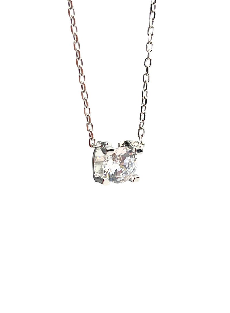 Jo Mavia 5A Zirconia Pendant Necklace for Women - Adjustable Silver Chain, Elegant Gift - Image 3