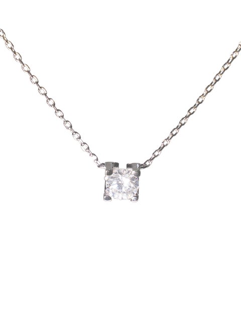 5A Zirconia Pendant Necklace for Women -تعديل السلسلة الفضية، هدية أنيقة