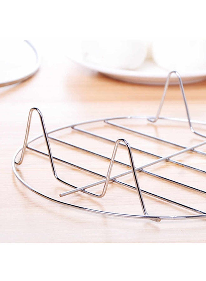 Toshonics Stainless Steel Semicircle Steam Cooking Rack Silver Multi-purpose steam rack 25cm - Image 2