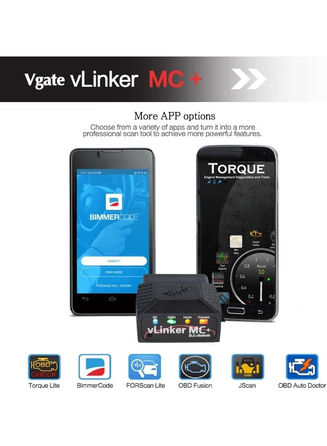 Vgate vgate vLinker MC+ BLE Bluetooth OBD2 Car Diagnostic Tool - Image 5
