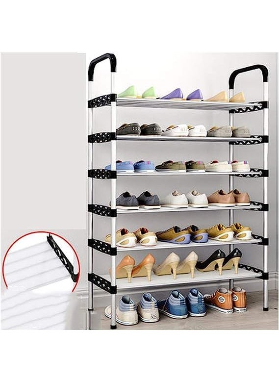 TONSYL TONSYL Heavy Duty Metal Shoe Rack Multifunctional Storage Cabinet 5 Tiers Long Stainless Steel Pipes Per Stand Adjustable Shoe Shelf Storage Organizer Home Modern Footwear  - Image 3
