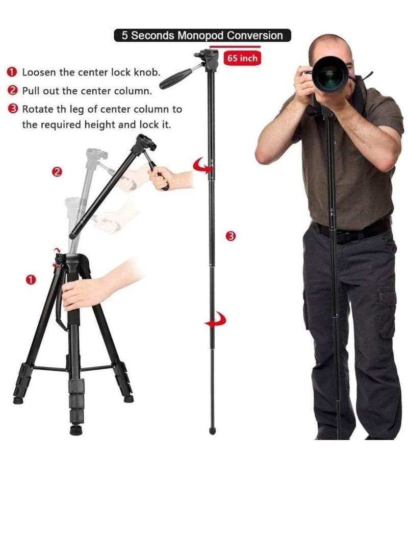 Jmary Professional Aluminium Tripod for All DSLR Cameras And Mobile Phones (Black) - Image 4