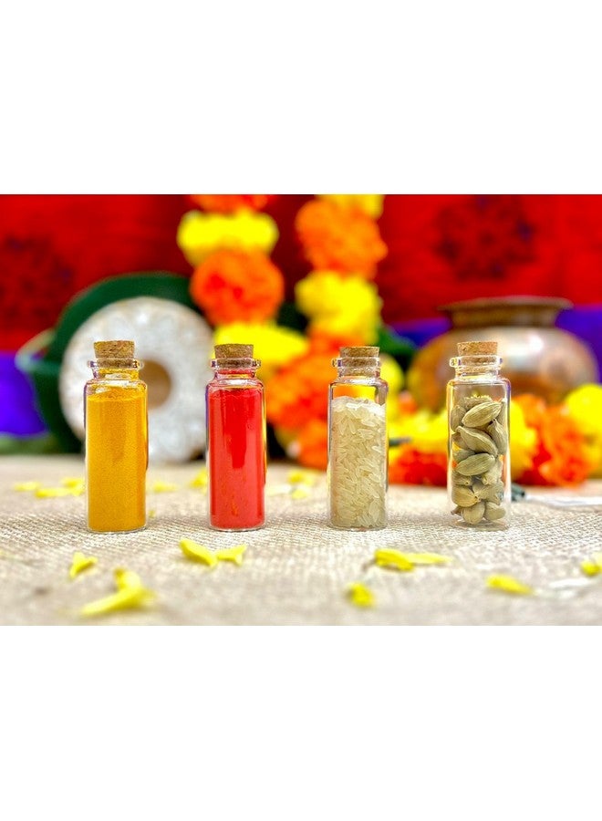 Satyam Kraft SATYAM KRAFT 24 Pcs Decorative boxes Empty Small Wishing box, Mini Message bottle with Cork for wedding favours,return Gift,pooja gift kumkum box,shaadi,mahendi,haldi,party gift (6 cm) - Image 2