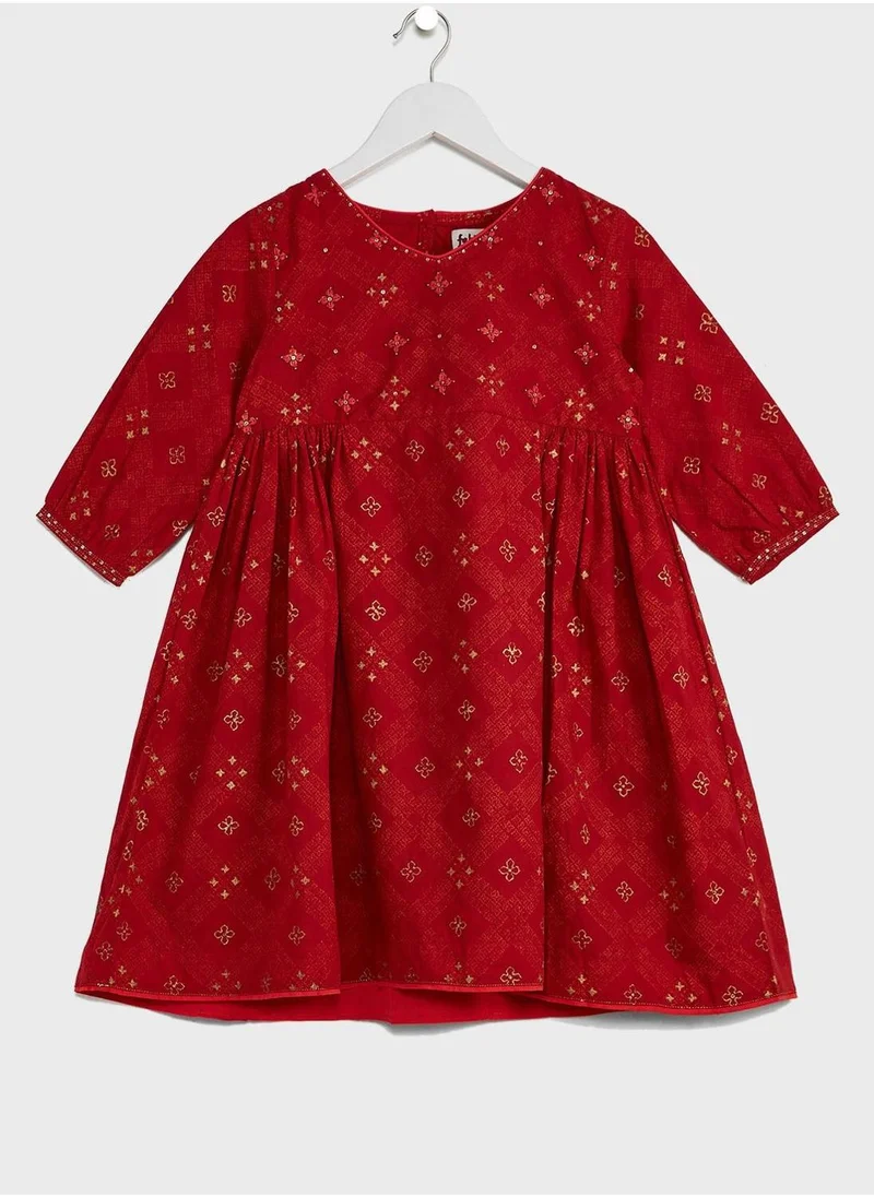 Fabindia Kids Long Kurta Salwar With Dupatta