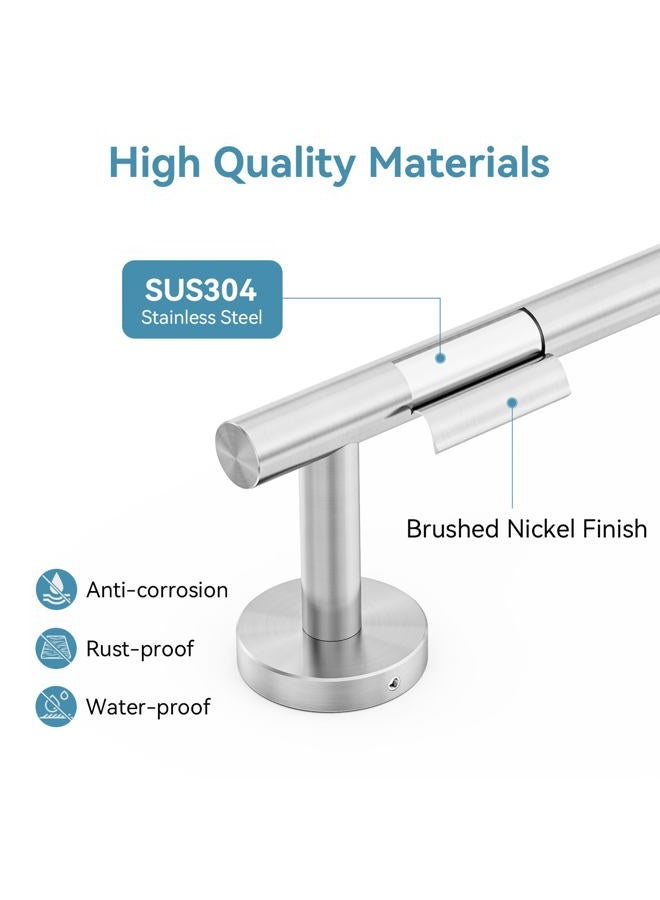 IOQ Brushed Nickel Towel Bar, 24 Inch Towel Rack for Bathroom Wall-Mounted, SUS304 Stainless Steel, Total Length 26 Inch - Image 3