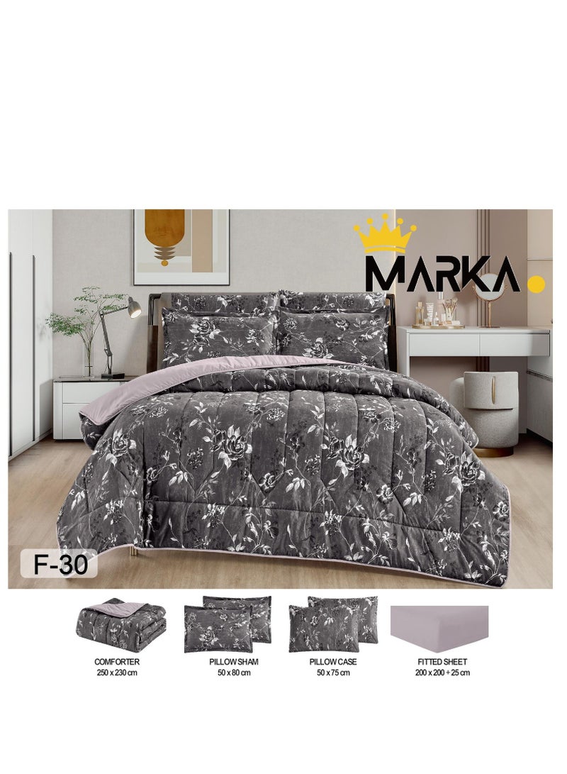 Moon Double-sided comforter set, 6-piece mattress, fixed medium filling, king size 