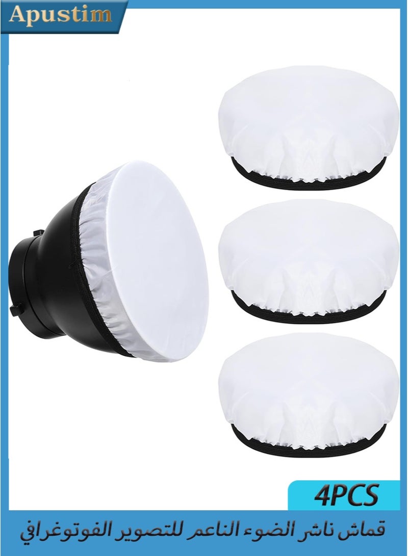 Apustim 4Pcs 18cm Photography Diffuser Set，Softbox Diffusers，Film Lighting Accessories Suitable For Studio Flash Reflectors And Video Production （White） - Image 1
