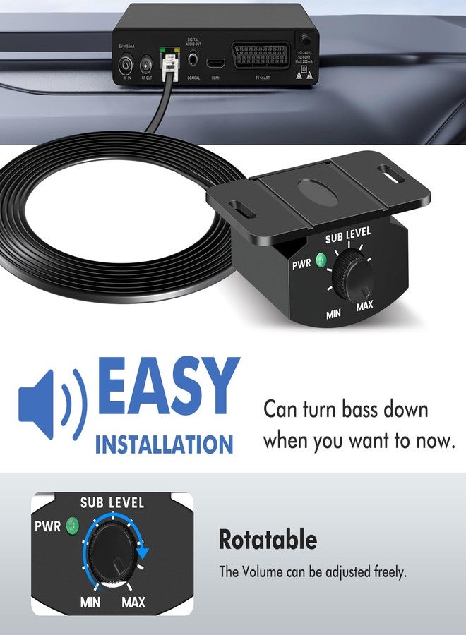 NAPHYLAIFA Universal Base Control Knob for Car Amplifier with 4-Pin Extension Cable 5M/16FT, Audio Base Volume Knob Power Indicator - Image 3