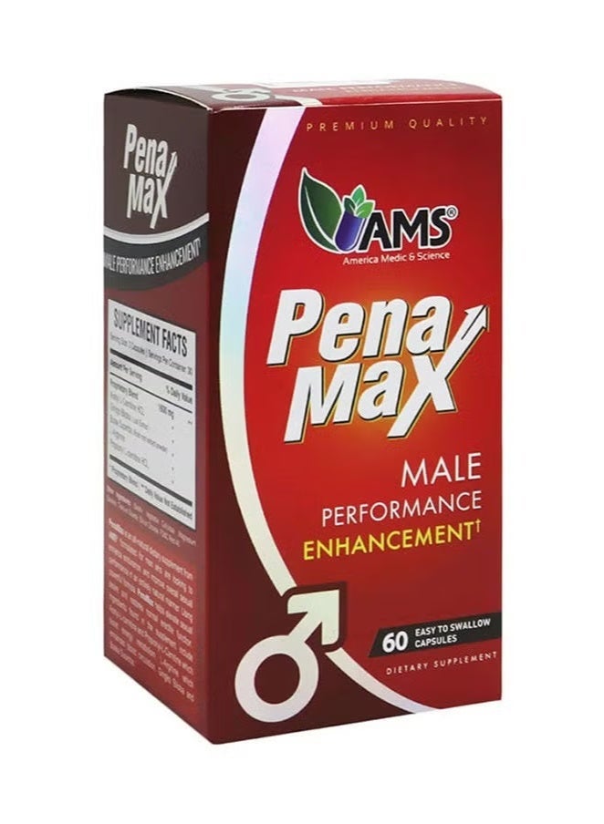 AMS PenaMax Male Vitality Support Supplement – Daily Energy & Performance Formula – Men’s Wellness 60 Capsules - Image 2
