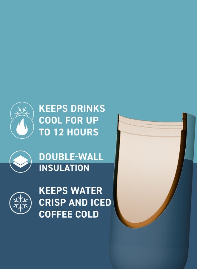 asobu Orbit Pop-Up Lid Water Bottle 880ml, Sleek Insulated Stainless Steel Bottle with Spill Proof Pop-Up Lid and Carry Handle, Keeps Drinks Cold for 24 Hours, BPA Free, Perfect for Iced Coffee, Travel and Everyday Hydration - Image 5