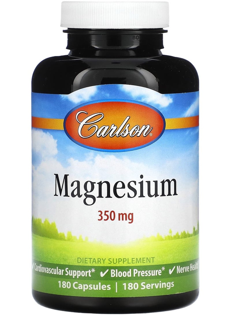 Magnesium, 350 mg, 180 Capsules
