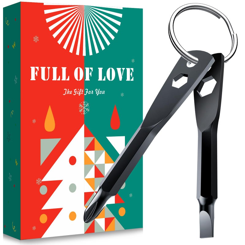 Valentines Day Gifts for HimKUSONKEY Keychain Screwdriver Tool Gifts Stocking Stuffers for Men 4in1 Screwdriver Bit with PhillipsSlotted and Hex Wrench Cool Gadgets for HimHusbandBoyfriendDad