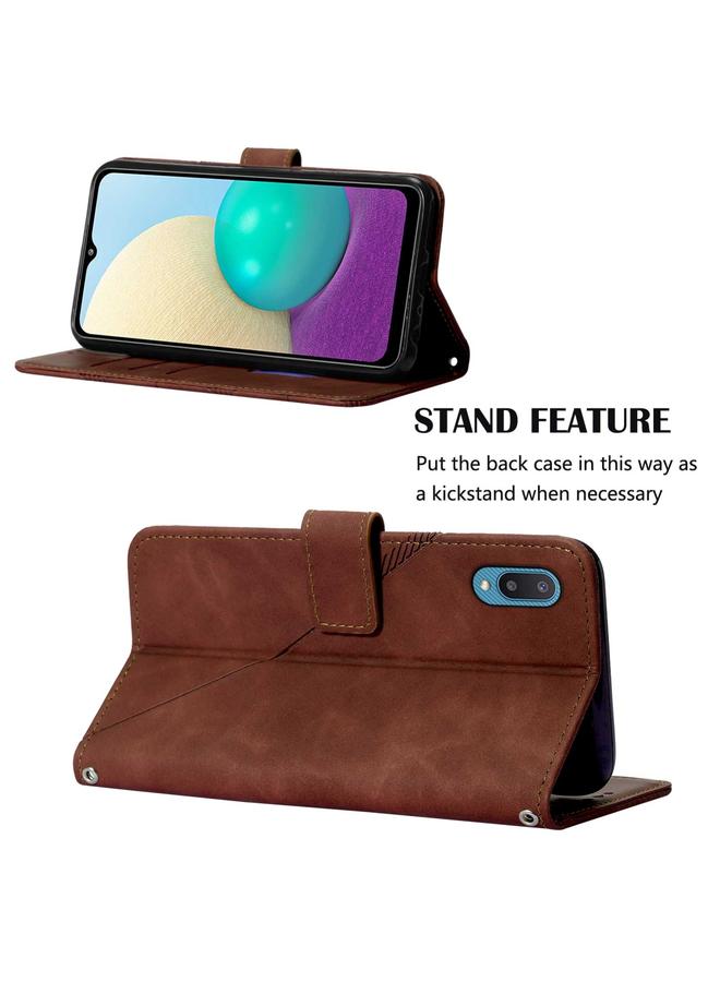 erorex Case For Samsung Galaxy A02 / M02 International Crossbody 3D Embossed Flip Leather Phone Case - Image 5