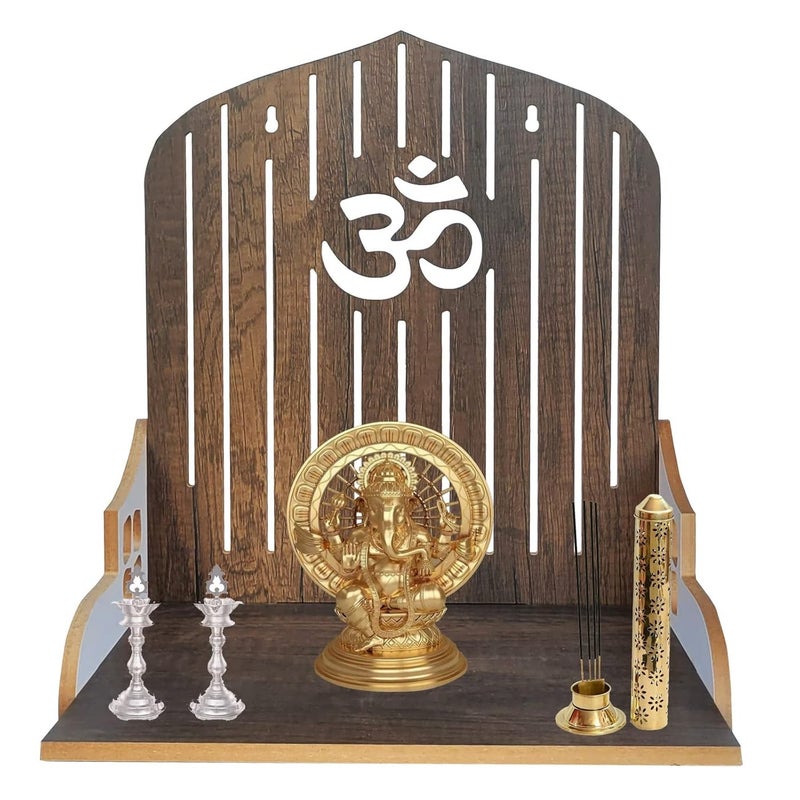 LINGAZ Handmade Beautiful Small Wooden Home and Office TemplePooja MandirPUJA