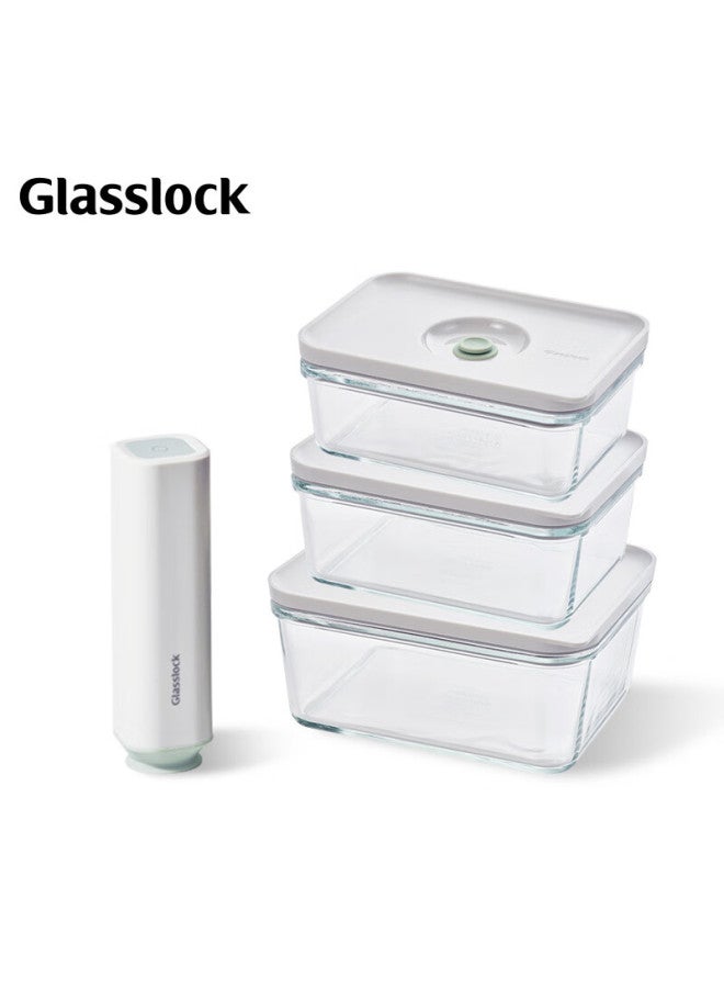 Glasslock Vacuum Storage Container, Large Capacity Food Storage Box, Microwave Safe, Glass Kitchen Organizer, 2300Ml - Image 3