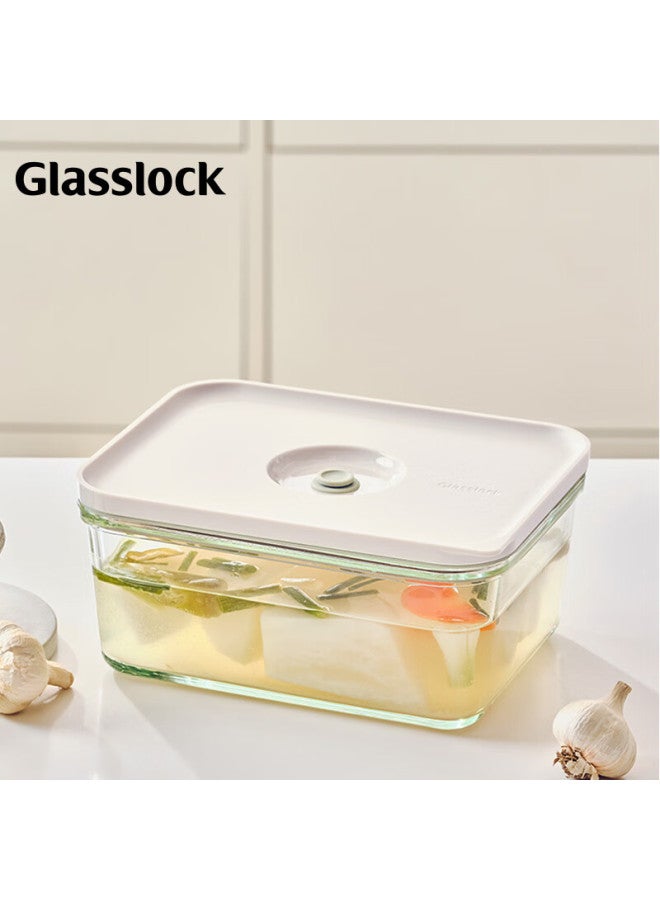 Glasslock Vacuum Storage Container, Large Capacity Food Storage Box, Microwave Safe, Glass Kitchen Organizer, 2300Ml - Image 1