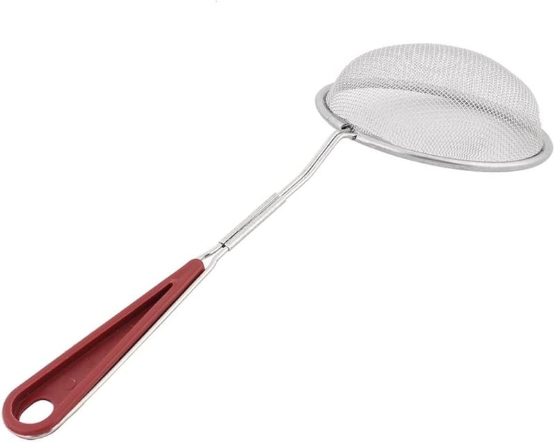 Fine Mesh Strainer Skimmer Ladle Set 5 Pcs 9 Inches Long Plastic Handle - Image 2