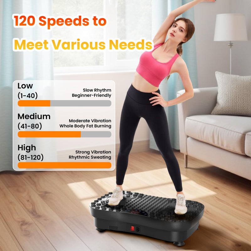 AXV Vibration Plate Fitness Platform Exercise Machine Vibrating Shaking Workout Full Body Shaker Vibrate Stand Shake Board Sport Gym Pad for Weight Loss Fat Burner for Women Men - Image 4