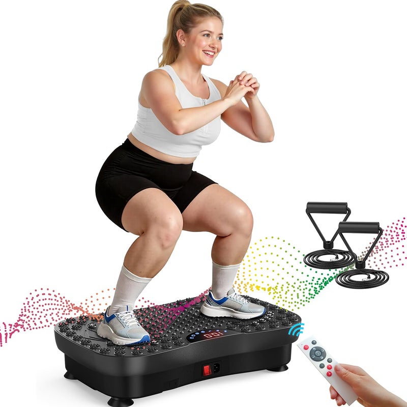 AXV Vibration Plate Fitness Platform Exercise Machine Vibrating Shaking Workout Full Body Shaker Vibrate Stand Shake Board Sport Gym Pad for Weight Loss Fat Burner for Women Men - Image 1