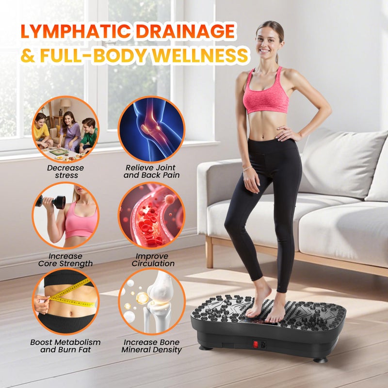 AXV Vibration Plate Fitness Platform Exercise Machine Vibrating Shaking Workout Full Body Shaker Vibrate Stand Shake Board Sport Gym Pad for Weight Loss Fat Burner for Women Men - Image 5