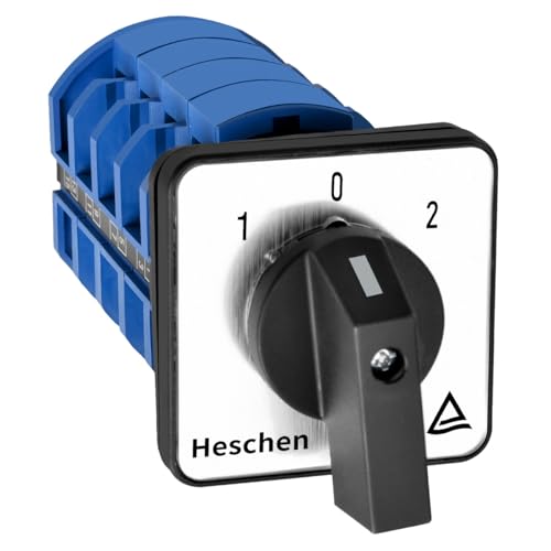Heschen Universal Rotary Cam Selector Changeover Switch, SZW26-63/D404.4, 660V 63A, ON-Off-ON 3 Position 4 Phase, 4NO+4NC, 16 Terminals, CE - Image 1