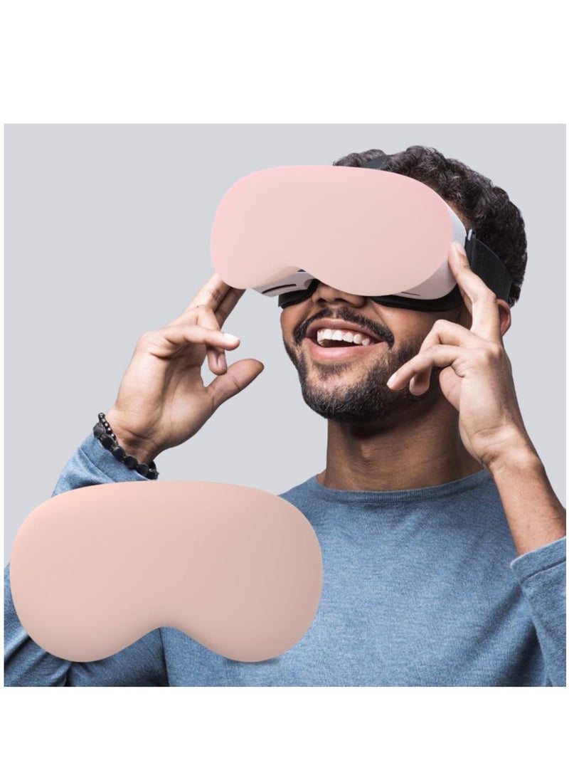 Generic - Designed for Vision Pro Case Soft Silicone Shockproof Screen Protective Cover for Vision Pro VR Glasses Anti-Scratch VR Helmet Protective Cover for Apple Vision Pro VR Glasses (Pink) - Image 1