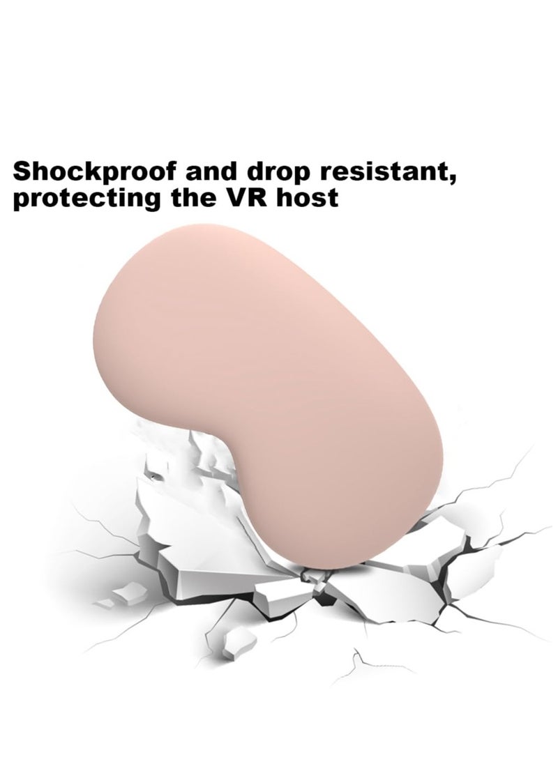 Generic - Designed for Vision Pro Case Soft Silicone Shockproof Screen Protective Cover for Vision Pro VR Glasses Anti-Scratch VR Helmet Protective Cover for Apple Vision Pro VR Glasses (Pink) - Image 1