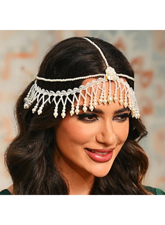 GENBREE 1920S Pearl Head Chain Layered Tassel Headpiece Seashell Forehead Headbands Festival Costume Party Hair Accessories For Women  - Image 3