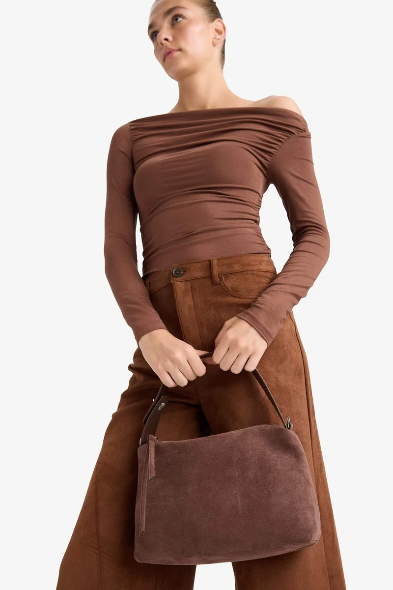 DeFacto Suede Crossbody Bag