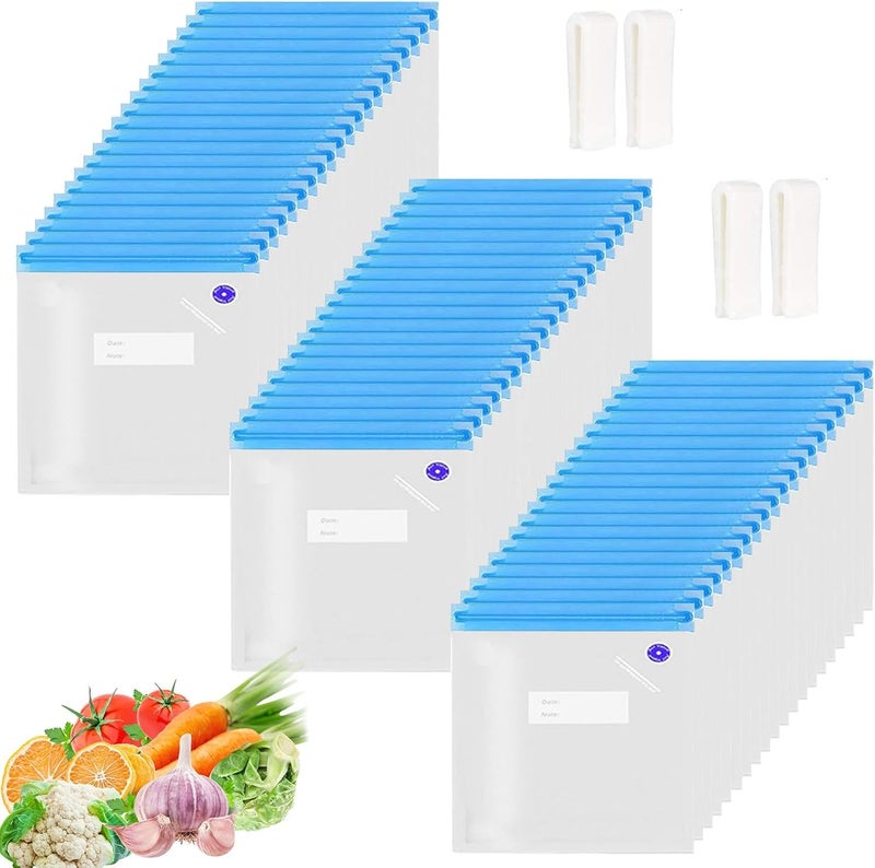 Repinsta Sous Vide Bags 60pcs Reusable Vacuum Sealer Bags with 4 Sealing Clips, Reusable Vacuum bags for Food Storage and Sous Vide Cooking (8.2x8.7 Inch) - Image 1