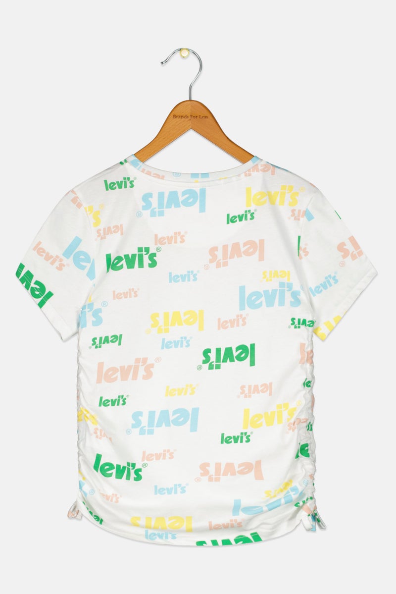 Levi's تي شيرت قصير الأكمام للبنات بشعار العلامة التجارية، متعدد الألوان - Image 3
