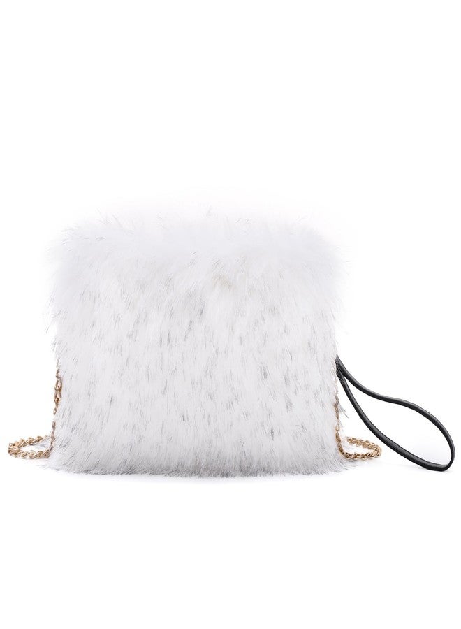 Fecialy Faux Fur Handbags for Women Furry Clutch Cute Fluffy Crossbody Bag Fuzzy Shoulder Evening Purse - Image 1