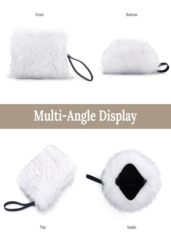 Fecialy Faux Fur Handbags for Women Furry Clutch Cute Fluffy Crossbody Bag Fuzzy Shoulder Evening Purse - Image 5