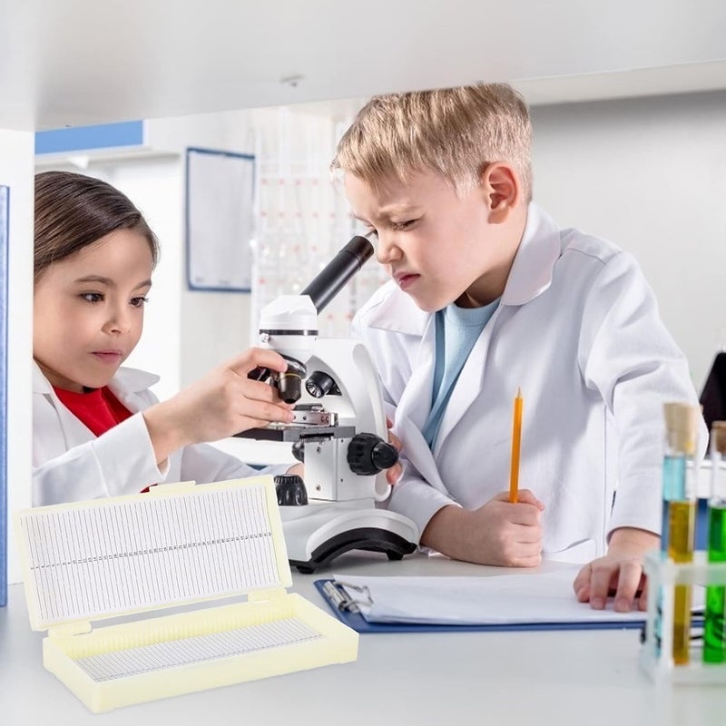 klarako 4 pcs Slide Box Slide Storage Holder Slide Storage Container Kids' microscopes Beverage Container Biology Glass Microscope Slide Holders cans slideshow Rack Box Storage Box Child - Image 2