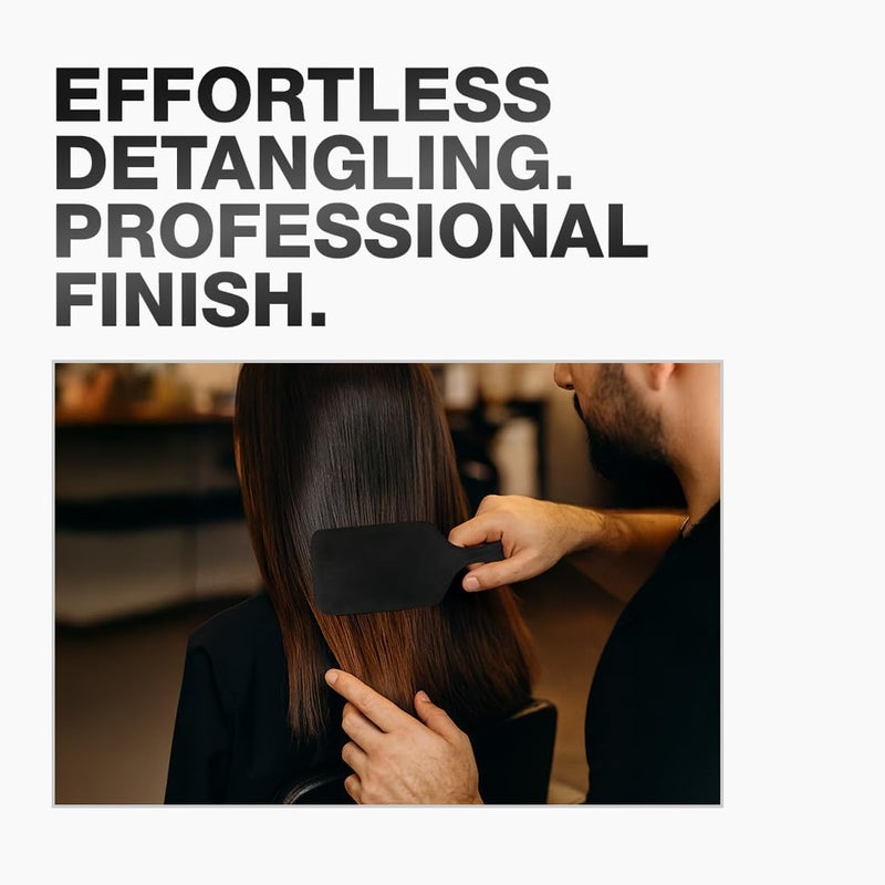 IKONIC Professional Pro Paddle Hair Brush, Detangling Hair, Anti Static Brush, Ionic Technology, Ideal for Men & Women, Salon/Personal Grooming, Straightening, Smoothening, Heat Resistant - Black - Image 4