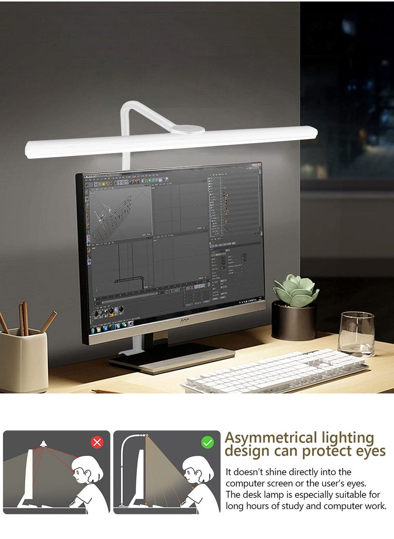 LOOPITYS - Desk Lamp with Clamp,3 Color Modes,Flexible Gooseneck Clamp Light, EyeCaring 18W Touch +Remote Control Color Brightness,Timer for Office,Study,2180 LUX Energy Conservation (WHITE) - Image 1
